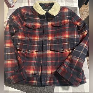 Banana Republic Insulated Sherpa Red/Blue Plaid Jacket Men's XL New With Tags